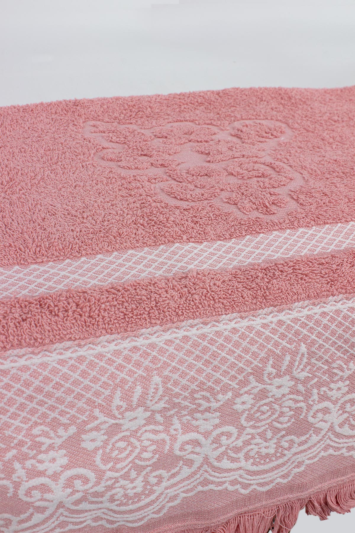 Pınarca El Yüz Havlusu Jakarlı Otantik Desen 50x90cm - Thumbnail