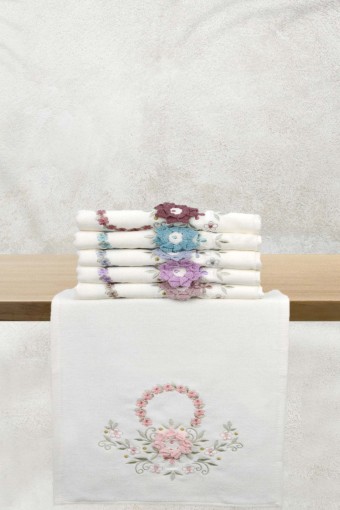 PINARCA HAVLU - Pınarca El Yüz Havlusu Kadife Elişi Nakışlı Havlu 50x90