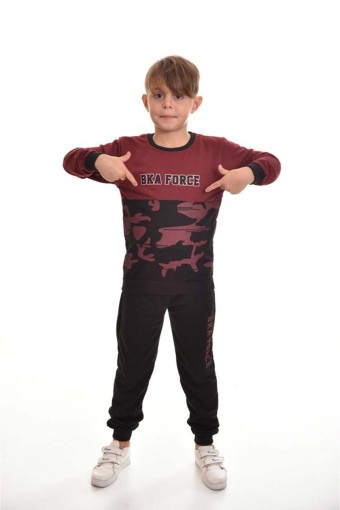 PINARCA EV GİYİM - Pınarca Erkek Çocuk Force Pijama Takımı - Bordo