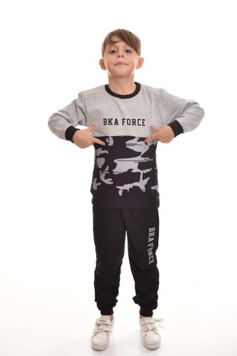 PINARCA EV GİYİM - Pınarca Erkek Çocuk Force Pijama Takımı - Gri