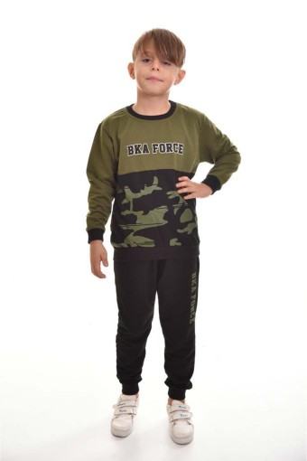 PINARCA EV GİYİM - Pınarca Erkek Çocuk Force Pijama Takımı - Haki Yeşili