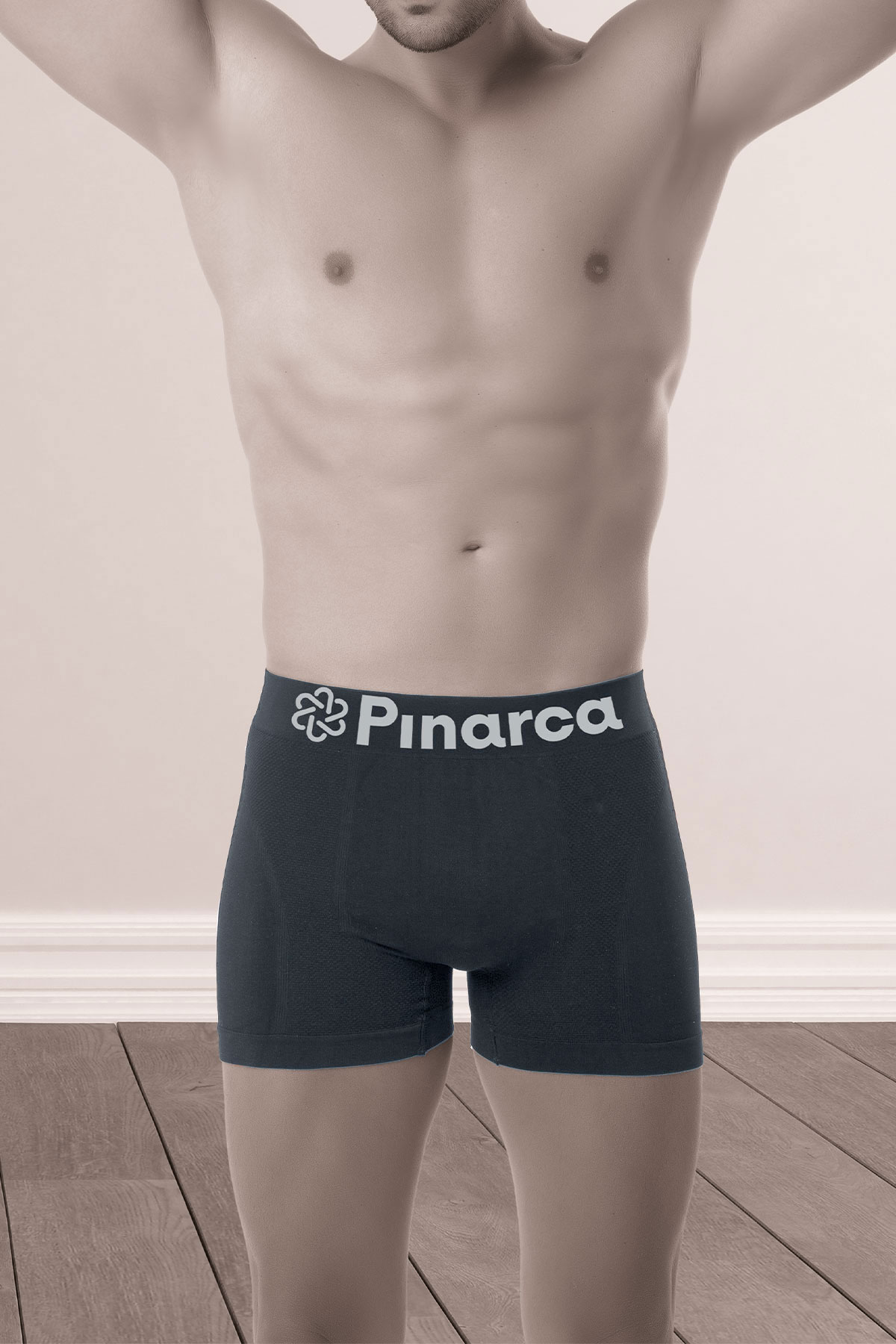 Pınarca Erkek Dikişsiz Boxer Seamless - Siyah - 2XL - Thumbnail