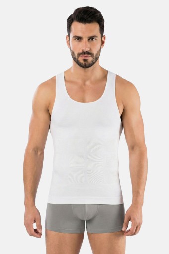 PINARCA KORSE - Pınarca Erkek Kalın Askılı Korse Atlet Toparlayıcı - Beyaz - 2XL