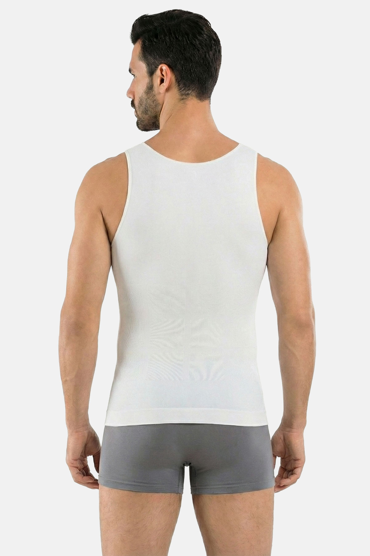 Pınarca Erkek Kalın Askılı Korse Atlet Toparlayıcı - Beyaz - 3XL - Thumbnail