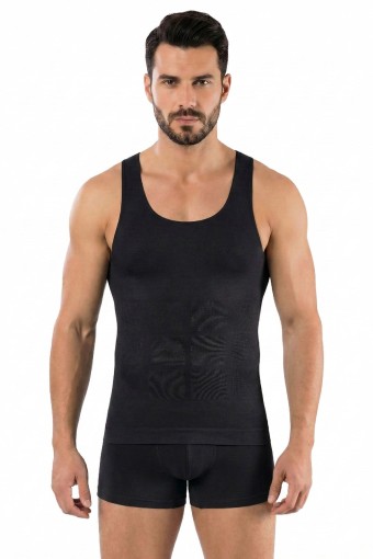 PINARCA KORSE - Pınarca Erkek Kalın Askılı Korse Atlet Toparlayıcı - Siyah - 2XL