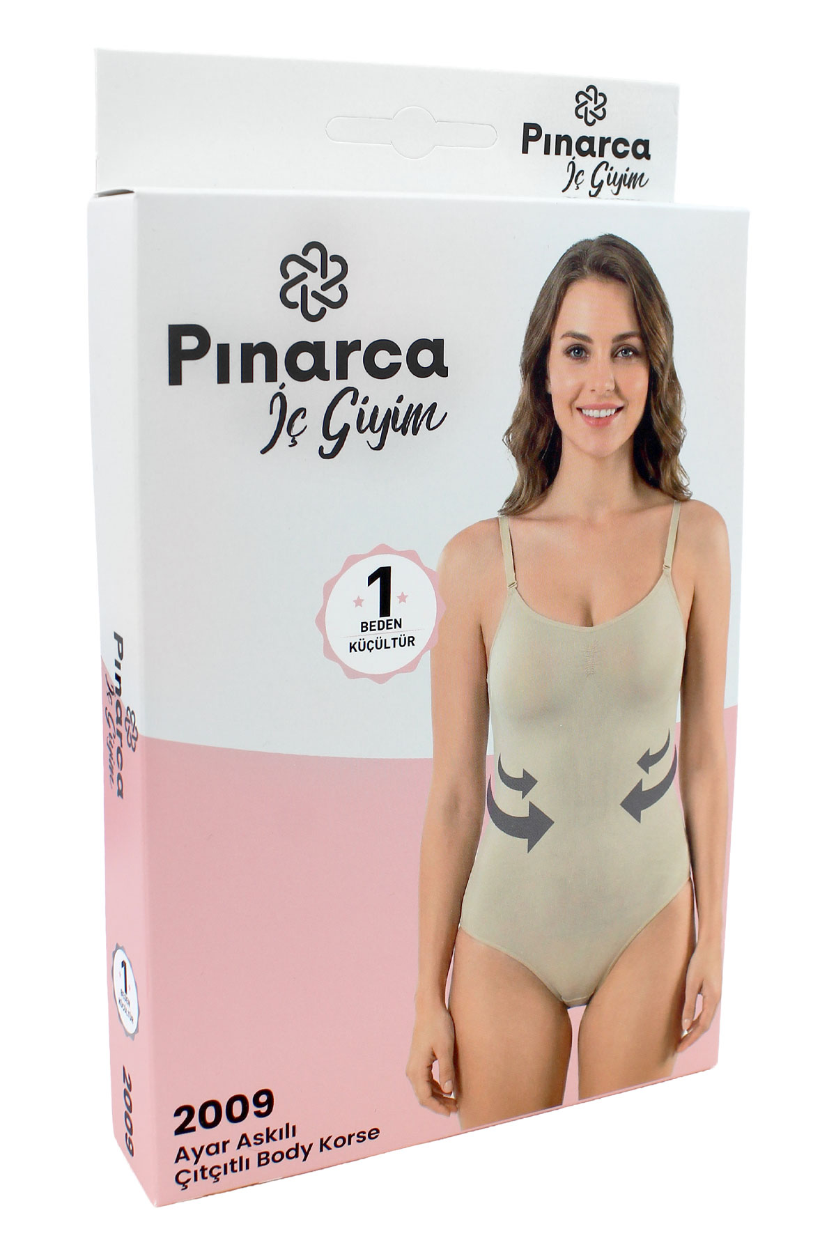 Pınarca Kadın Body Korse Ayarlanabilir İp Askılı Çıtçıtlı - Thumbnail