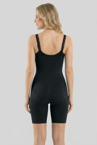 PINARCA KORSE - Pınarca Kadın Body Korse Göğüs Altı Paçalı Ayarlanabilir İp Askılı - Siyah - 2XL (1)