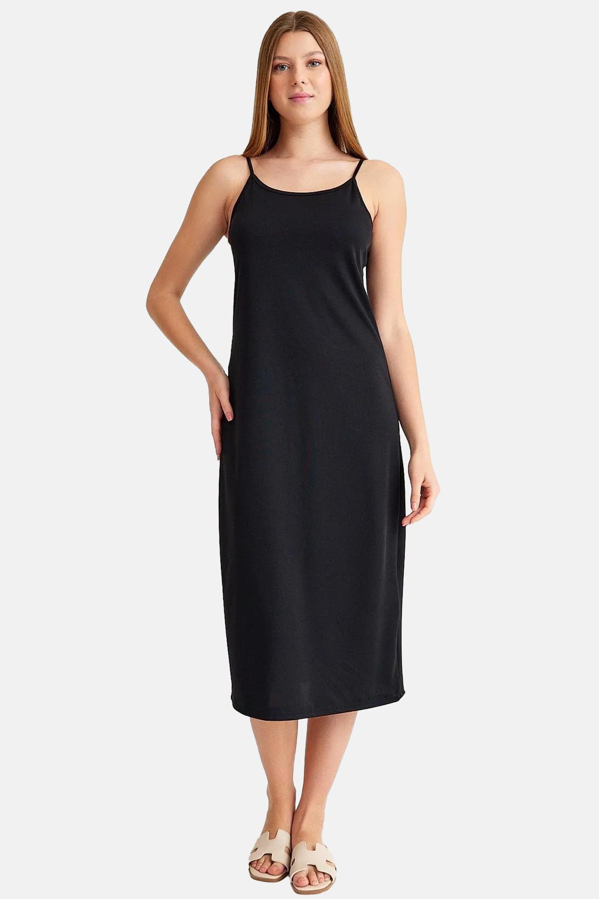 Pınarca Kadın İp Askılı Kombinezon Viskon - Thumbnail