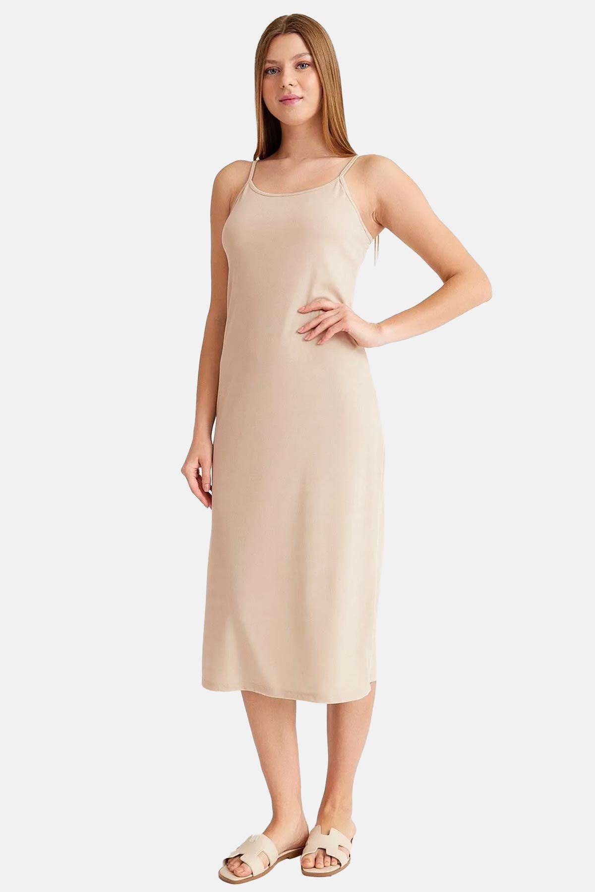 Pınarca Kadın İp Askılı Kombinezon Viskon - Thumbnail