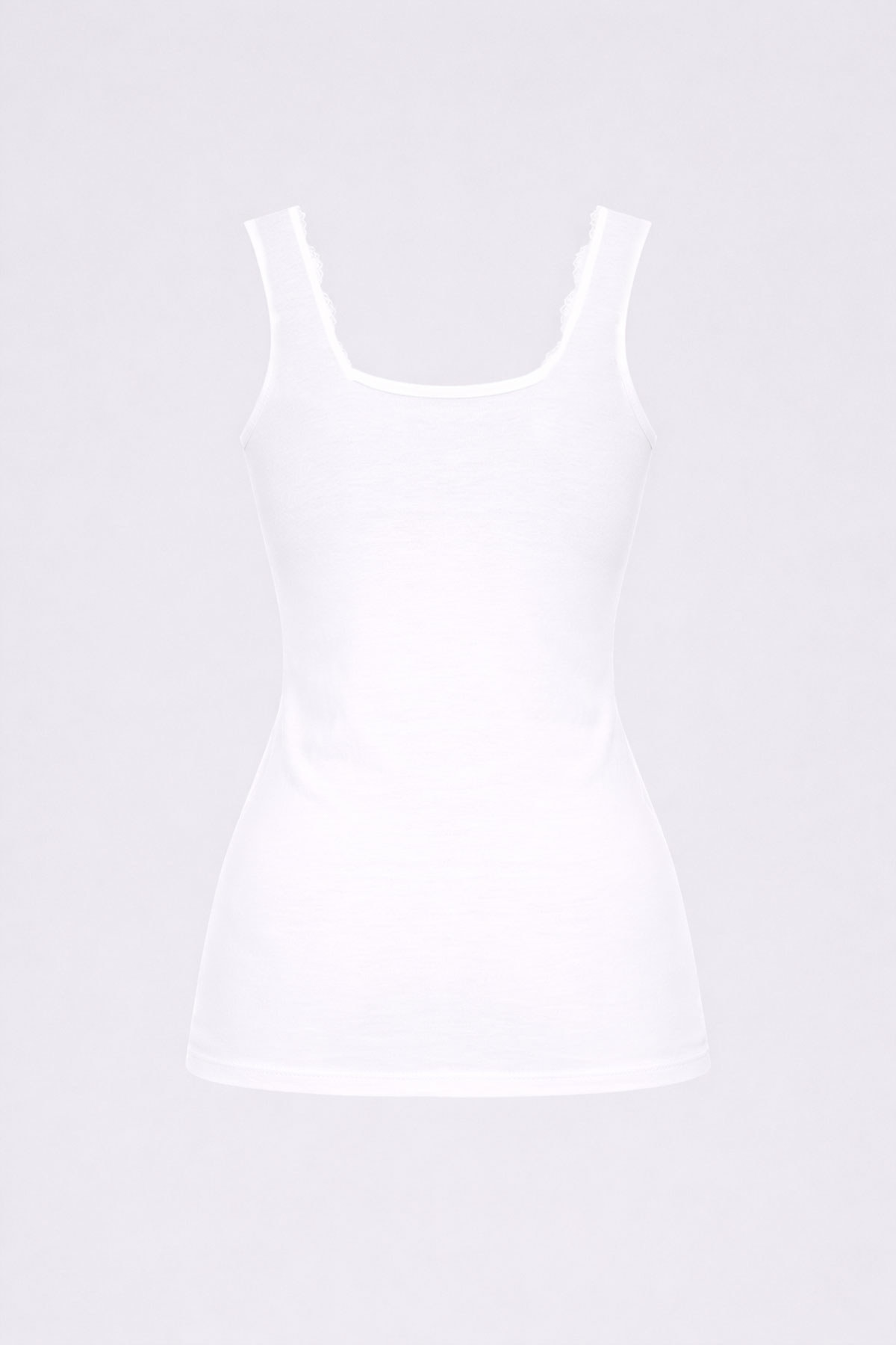 Pınarca Kadın Kalın Askılı Dantelli Modal Atlet - Thumbnail