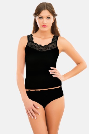 PINARCA ÇAMAŞIR - Pınarca Kadın Kalın Askılı Dantelli Modal Atlet