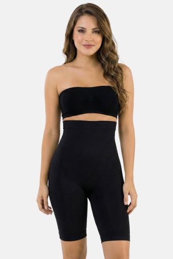 PINARCA KORSE - Pınarca Kadın Paçalı Korse Yüksek Bel Uzun Paça Toparlayıcı - Siyah - 2XL