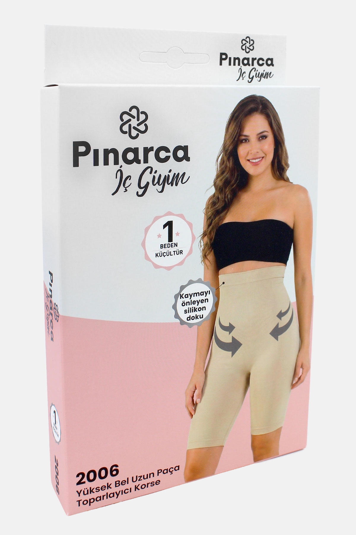 Pınarca Kadın Paçalı Korse Yüksek Bel Uzun Paça Toparlayıcı - Ten - 3XL - Thumbnail