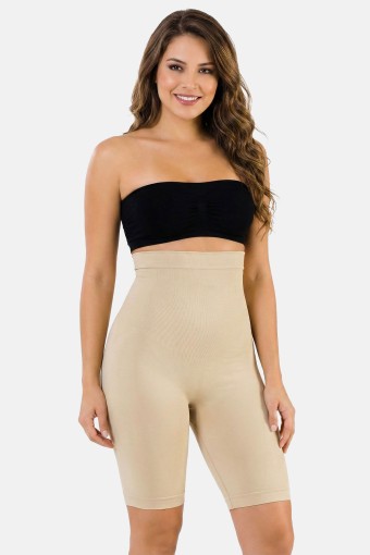 PINARCA KORSE - Pınarca Kadın Paçalı Korse Yüksek Bel Uzun Paça Toparlayıcı - Ten - XL