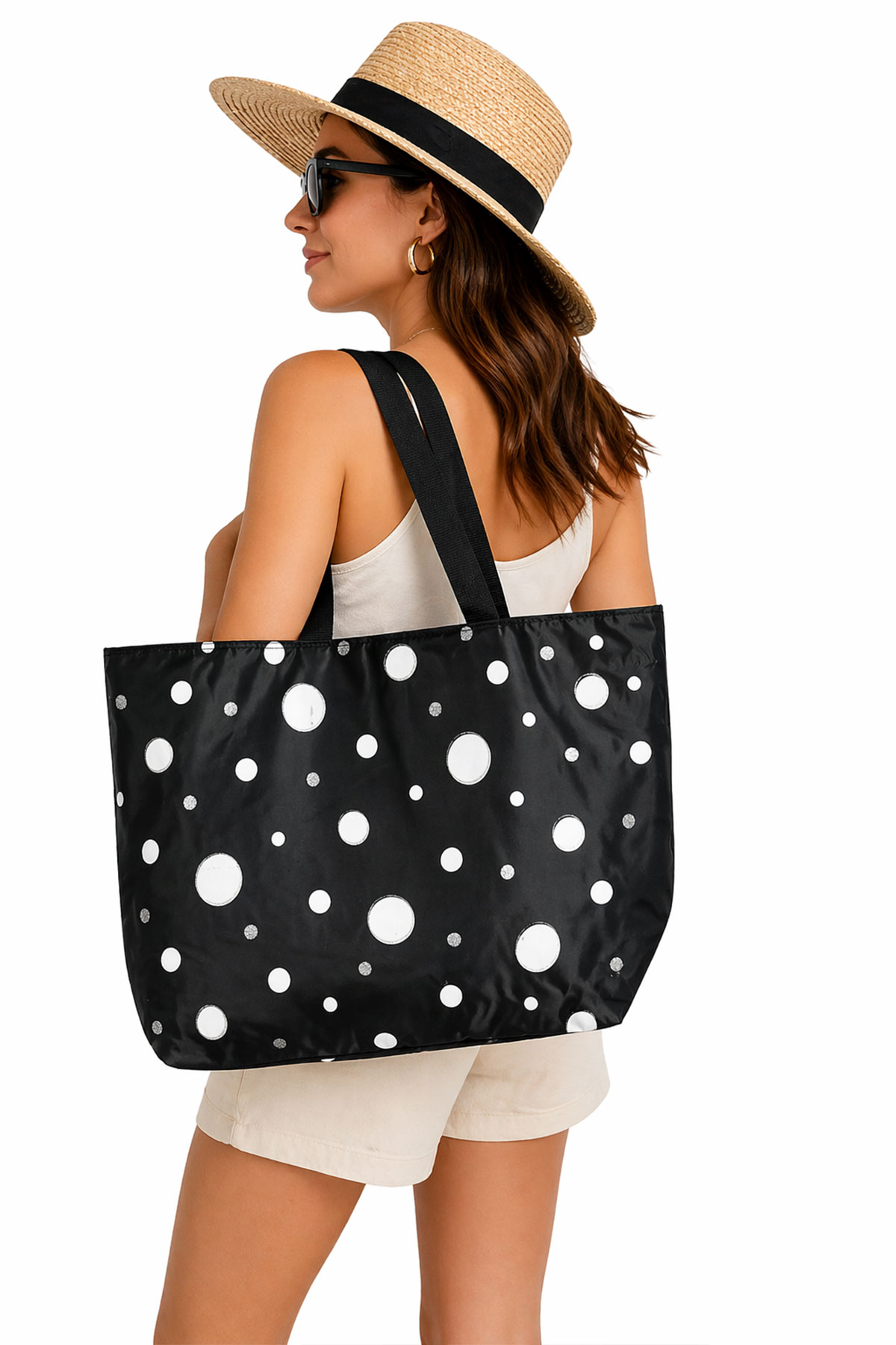 Pınarca Kadın Plaj Çantası Desenli Küçük - Thumbnail