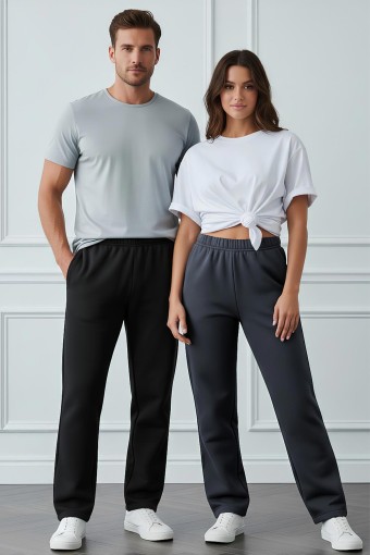 PINARCA TEK ALT - Pınarca Kadın Tek Alt Eşofman Modal Düz Paça Cepli - Siyah