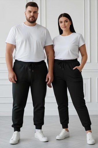 PINARCA TEK ALT - Pınarca Kadın Tek Alt Eşofman Modal Paça Manşetli Cepli - Füme