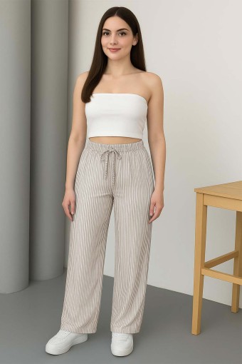 PINARCA TEK ALT - Pınarca Kadın Tek Alt Pantolon Su Yolu Pamuklu Boru Paça Cepli - Lacivert (1)