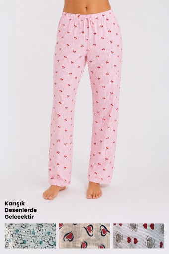 PINARCA TEK ALT - Pınarca Kadın Tek Alt Pijama Desenli