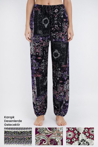 PINARCA TEK ALT - Pınarca Kadın Tek Alt Pijama Dokuma Desenli