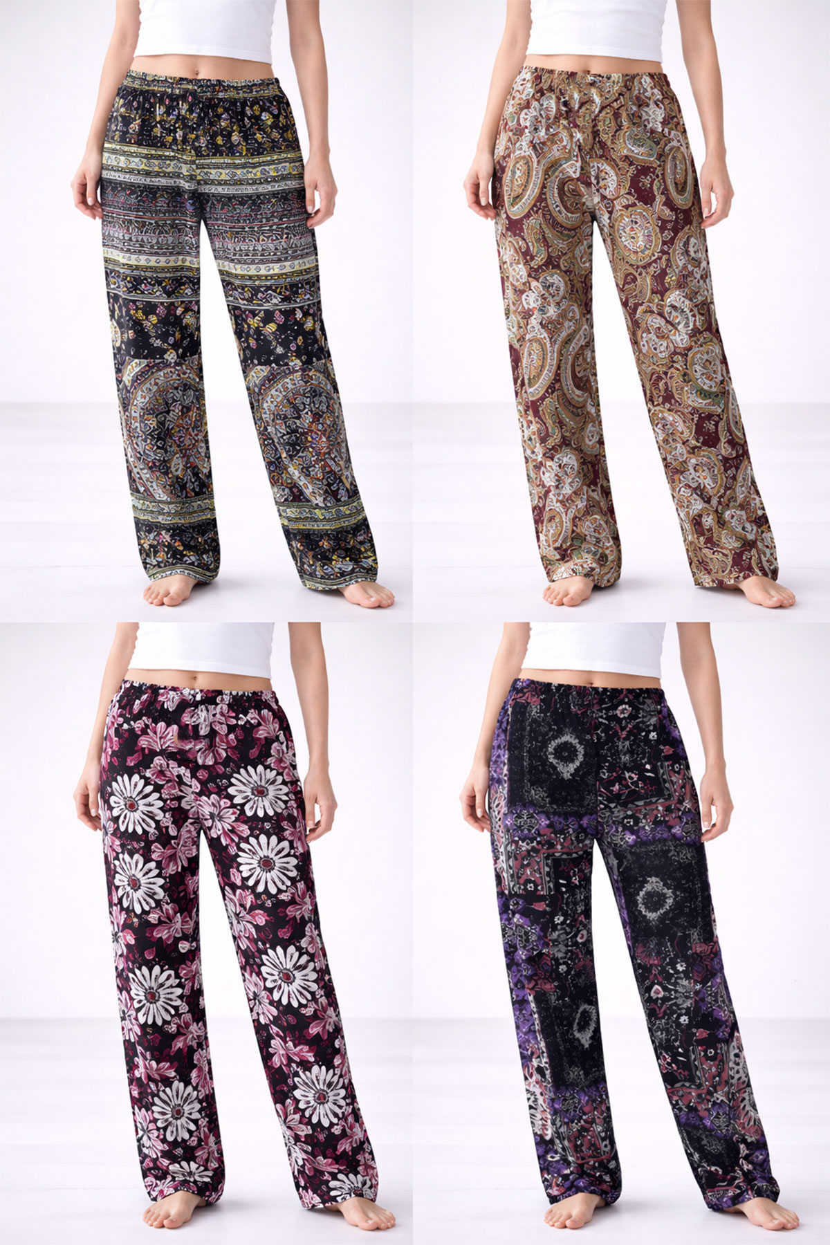 Pınarca Kadın Tek Alt Pijama Dokuma Desenli - Thumbnail