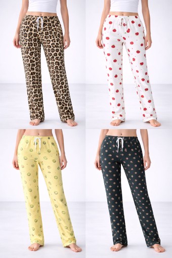 PINARCA TEK ALT - Pınarca Kadın Tek Alt Pijama Milan Desenli (1)