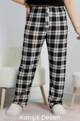 PINARCA EV GİYİM - Pınarca Kadın Tek Alt Pijama Süet Desenli (1)