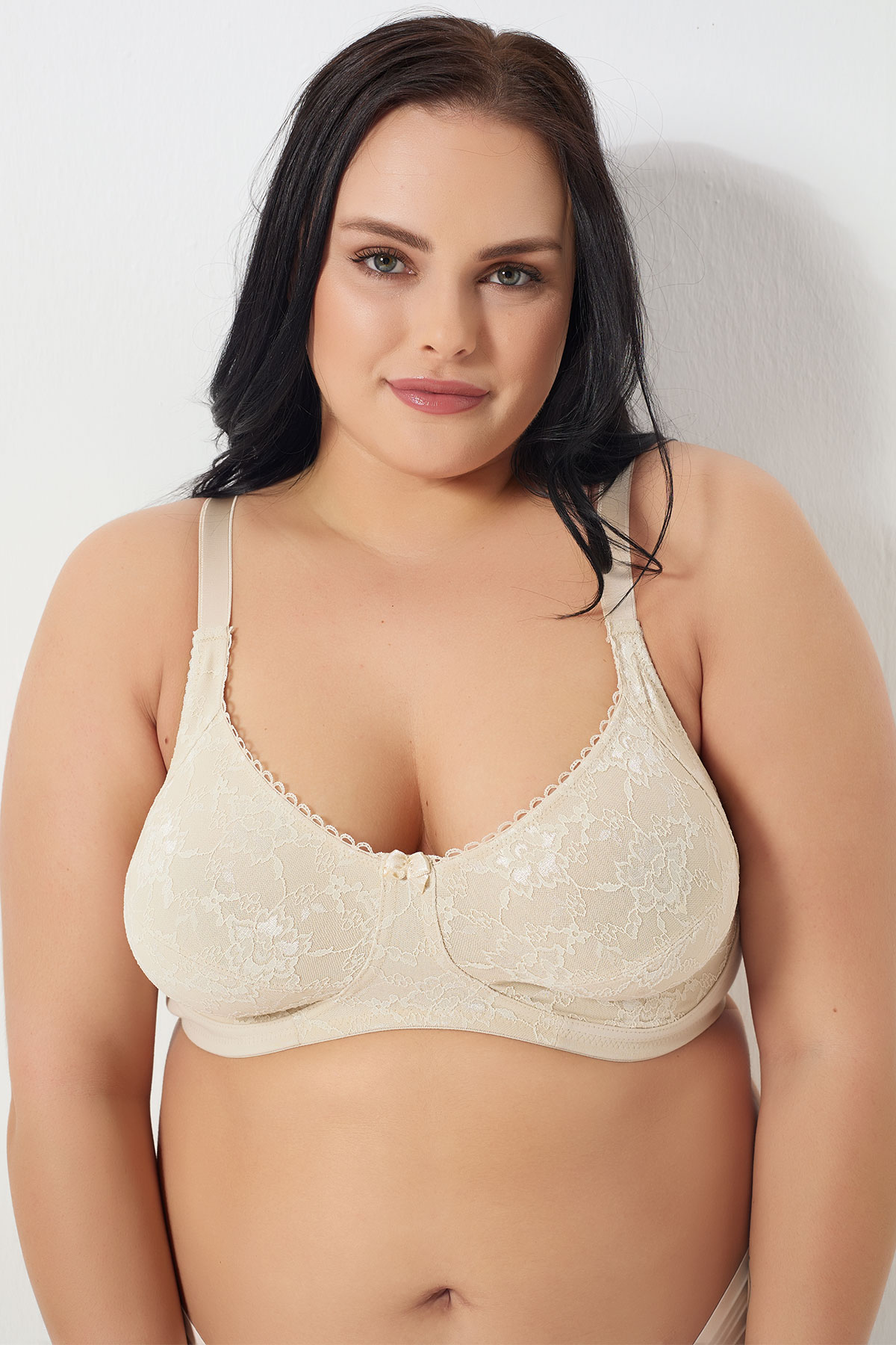 Pınarca Kadın Toparlayıcı Sütyen Minimizer Balensiz Penye Dantelli - Thumbnail