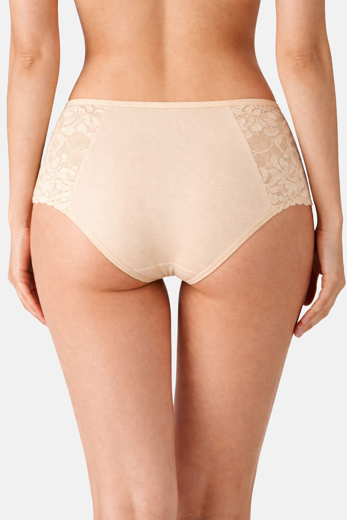 Pınarca Kadın Yüksek Bel Bato Külot Dantelli Likralı Pamuk - Thumbnail