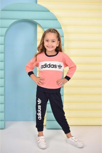 PINARCA EV GİYİM - Pınarca Kız Çocuk Yazılı Pijama Takımı - Yavruağzı