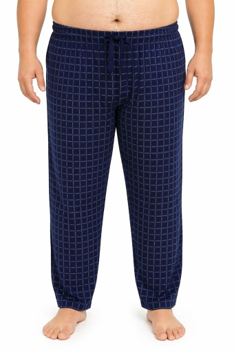 PİJAMAN - Pjm Erkek Tek Alt Pijama Büyük Beden Baskılı Penye - Lacivert/7