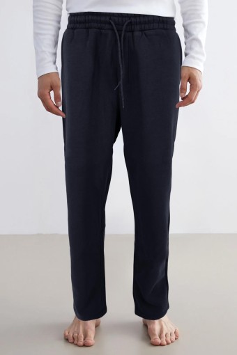 POGI - Pogi Erkek Büyük Beden Tek Alt Eşofman 3 İplik Düz Paça - Lacivert