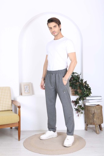 POGI - Pogi Erkek Büyük Beden Tek Alt Eşofman - Gri