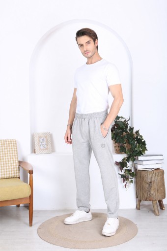 POGI - Pogi Erkek Büyük Beden Tek Alt Eşofman - Gri