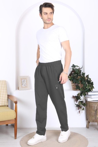 POGI - Pogi Erkek Büyük Beden Tek Alt Eşofman - Siyah (1)