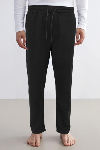 POGI - Pogi Erkek Tek Alt Eşofman 3 İplik Düz Paça - Siyah