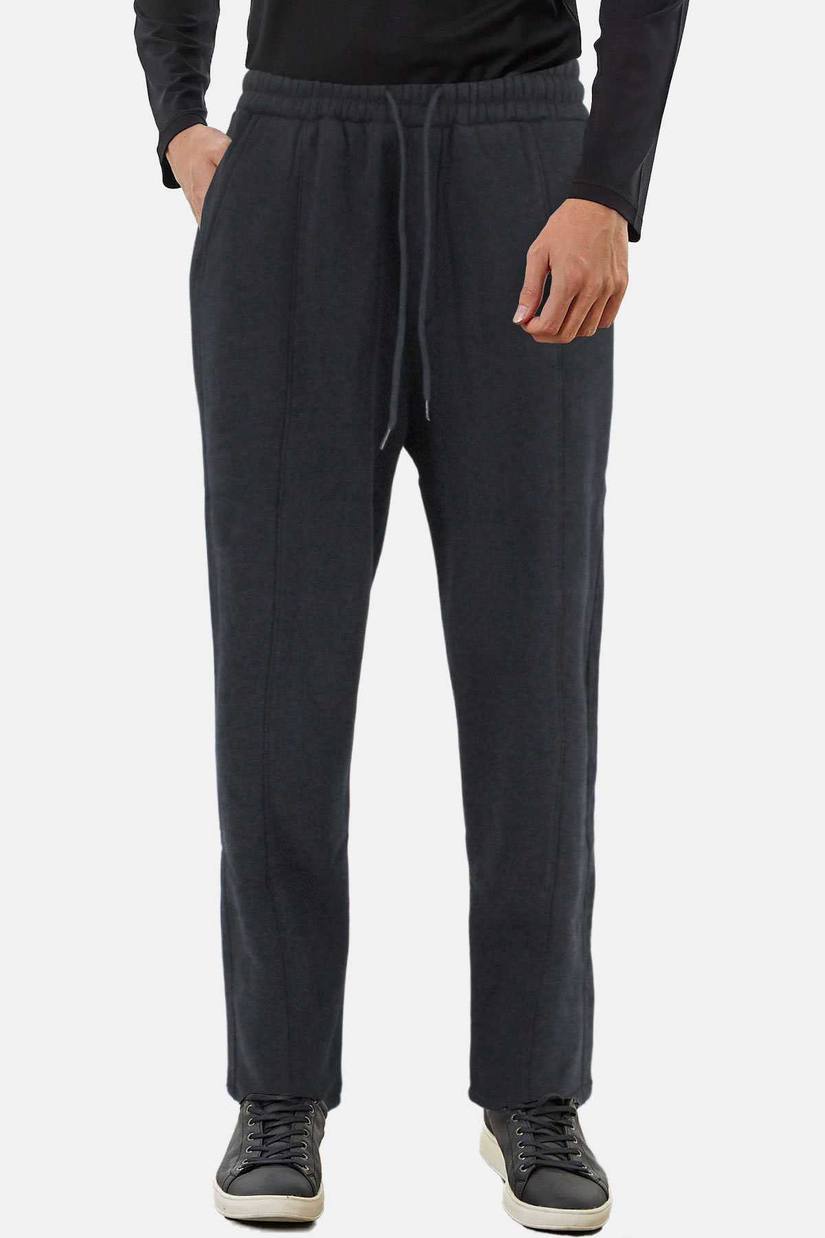 Pogi Erkek Tek Alt Eşofman 3 İplik - Siyah - Thumbnail