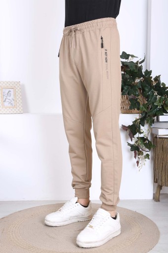 POGI - Pogi Erkek Tek Alt Eşofman - Bej (1)