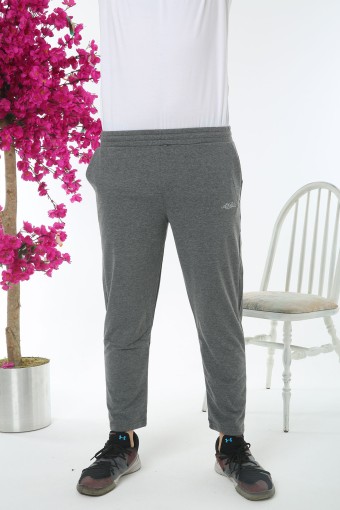 POGI - Pogi Erkek Tek Alt Eşofman Büyük Beden - Füme (1)