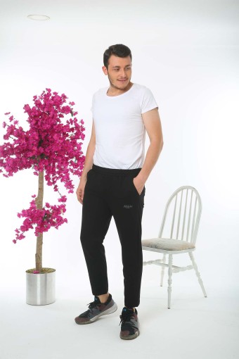 POGI - Pogi Erkek Tek Alt Eşofman Büyük Beden - Siyah