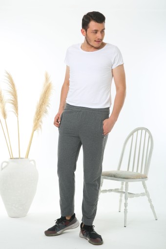 POGI - Pogi Erkek Tek Alt Eşofman - Füme