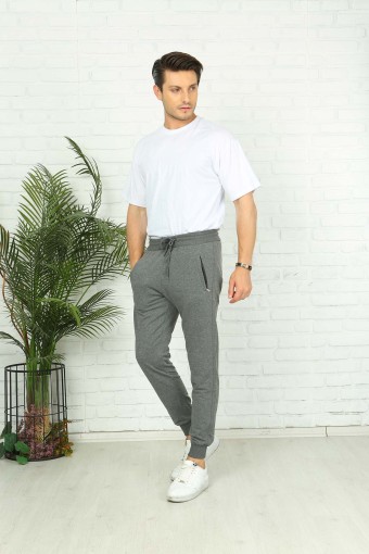 POGI - Pogi Erkek Tek Alt Eşofman - Füme