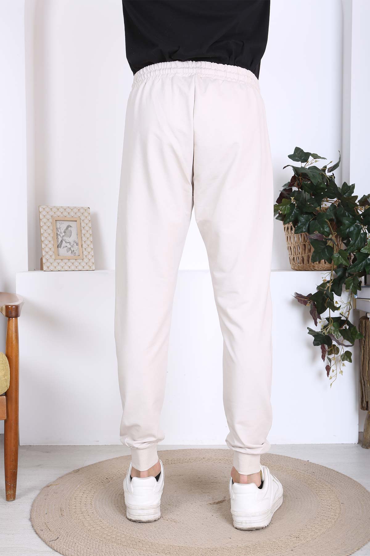 Pogi Erkek Tek Alt Eşofman - Taş - Thumbnail