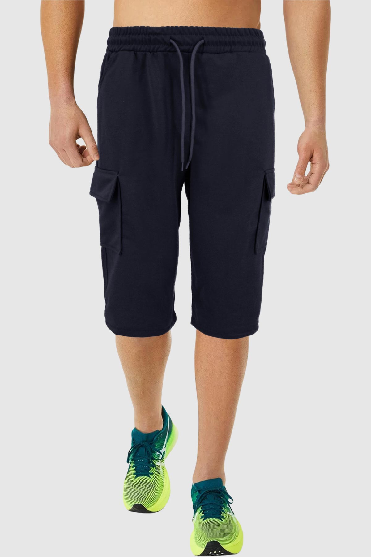 Pogi Erkek Tek Alt Kargo Cep Kapri - Siyah - Thumbnail