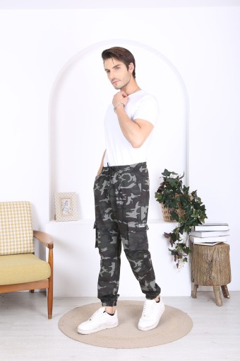 POGI - Pogi Erkek Tek Alt Uzun Eşofman - Haki Yeşili (1)