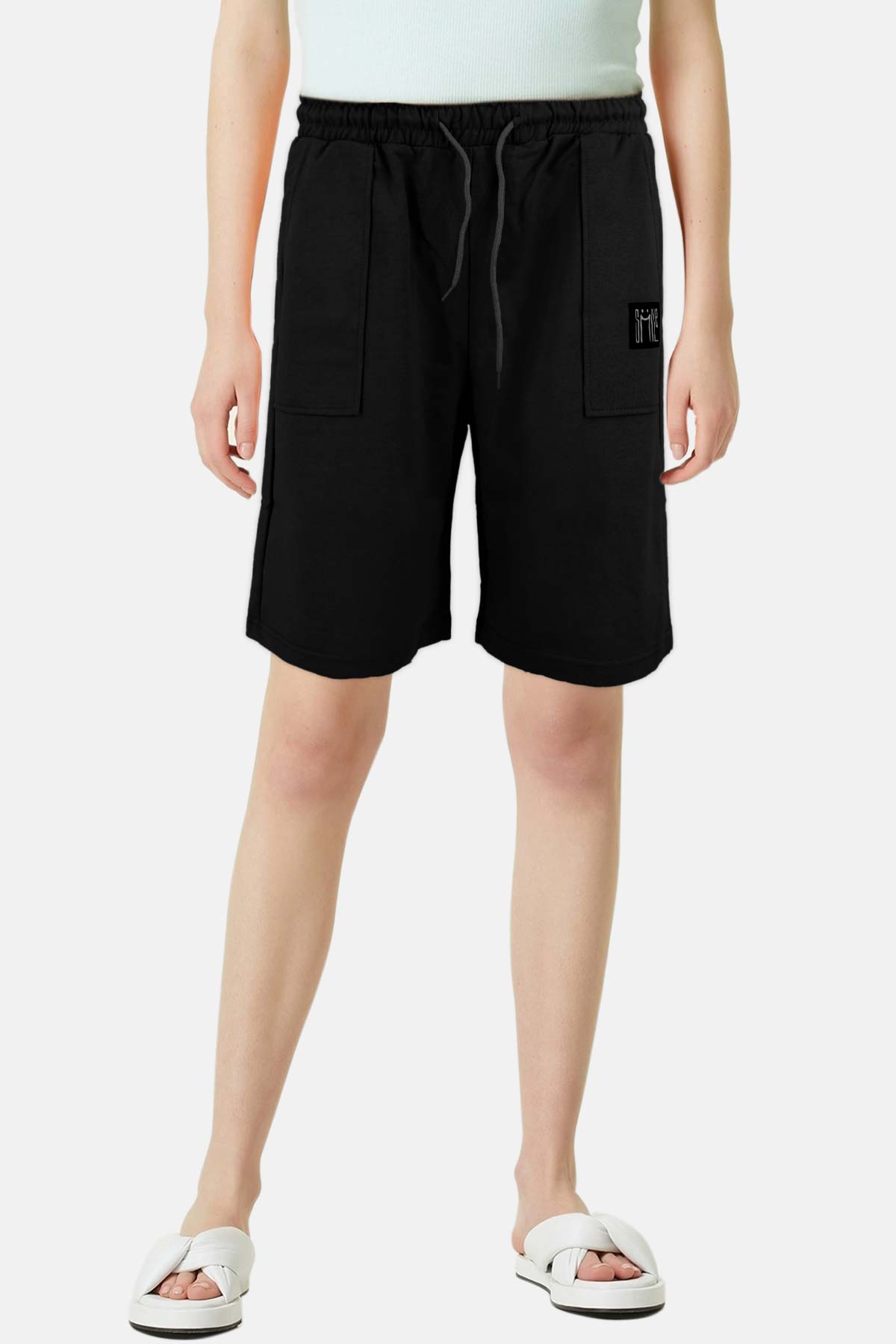 Pogi Kadın Bermuda Şort - Ekru - Thumbnail