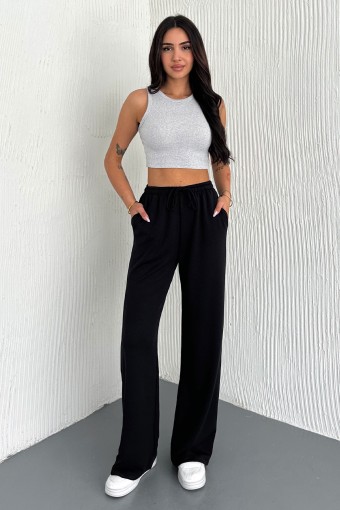 POGI - Pogi Kadın Eşofman Altı Uzun Bol Paça Modal - Kahve (1)