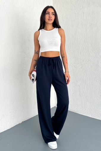 POGI - Pogi Kadın Eşofman Altı Uzun Bol Paça Modal - Lacivert (1)