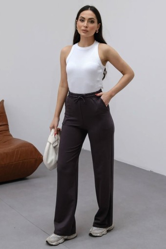 POGI - Pogi Kadın Eşofman Altı Uzun Bol Paça Modal - Lacivert (1)