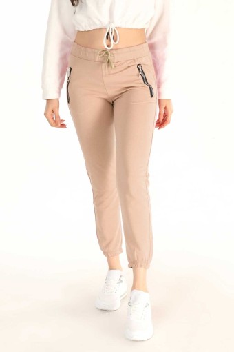 POGI - Pogi Kadın Klasik Pijama Tek Alt Uzun - Ten